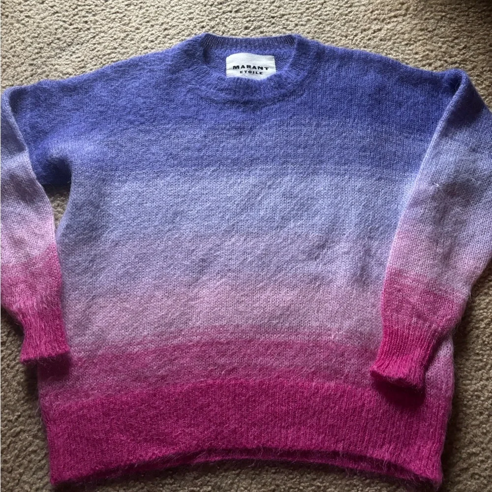 ISABEL MARANT Sweater 34 Etoile Drussell Super Kid Mohair Wool Ombre Sunset - Picture 1 of 8